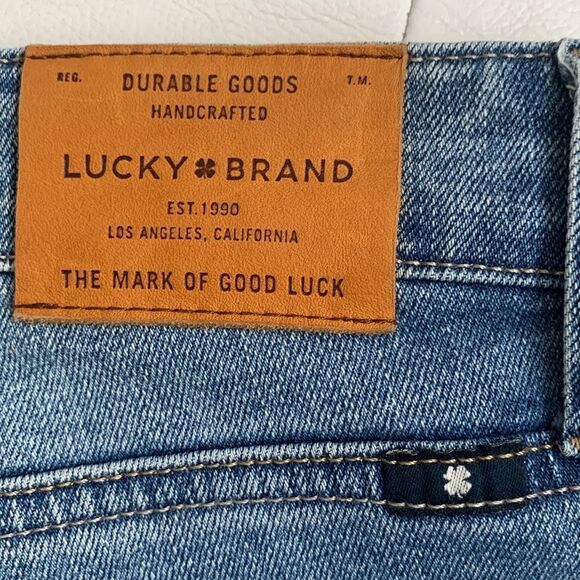 Lucky Brand Sweet Crop Distre Straight Blue Wash Denim Women’s Jeans Size 6/28 - Picture 8 of 11